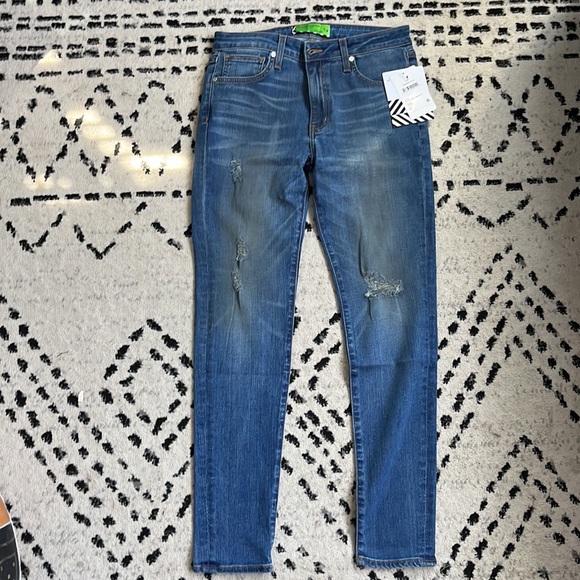 Sandrine Rose NWT Denim Sz 28 Distressed Skinny Jean Indigo - Picture 3 of 6